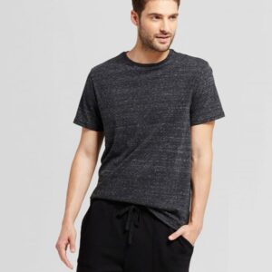 Classic Style Dark Gray Round Neck T Shirt